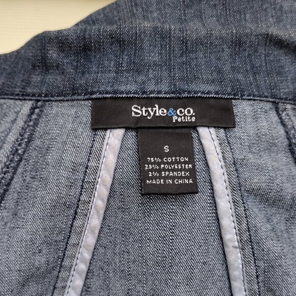 Style & Co. Petite Small Denim Jacket - Picture 11 of 11